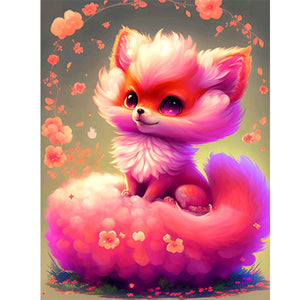 Pink Fox Fantasy 30*40CM(Canvas) Full Round Drill Diamond Painting