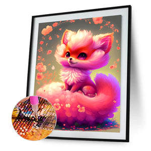 Pink Fox Fantasy 30*40CM(Canvas) Full Round Drill Diamond Painting