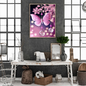 Fantasy Butterfly Wind Chime 30*40CM(Canvas) Full Round Drill Diamond Painting
