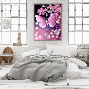 Fantasy Butterfly Wind Chime 30*40CM(Canvas) Full Round Drill Diamond Painting