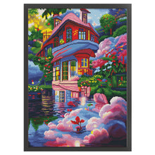 Load image into Gallery viewer, Mona Lisa Brand - Pink Dreamhouse - 53*70CM 11CT 3 Stamped Cross Stitch
