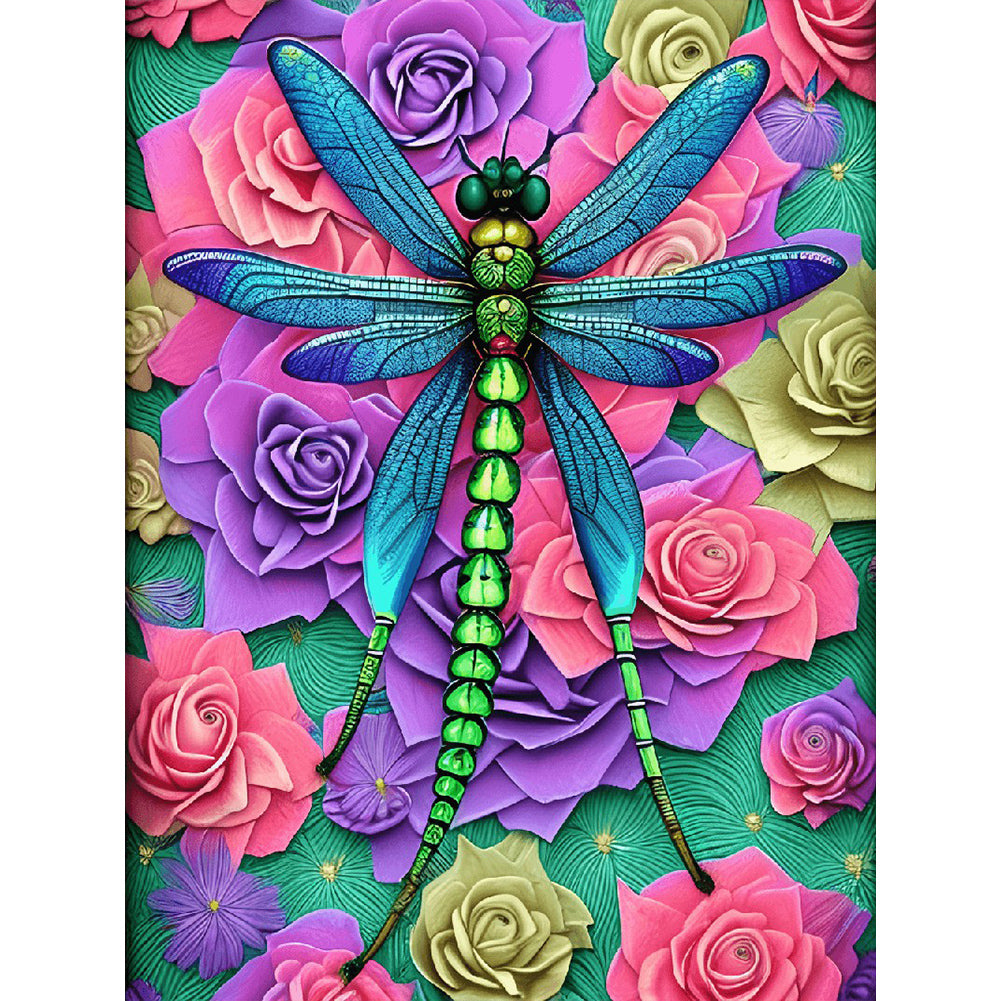 Butterfly And Dragonfly 30*40CM(Canvas) Full Round Drill Diamond Painting