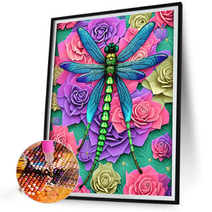 Butterfly And Dragonfly 30*40CM(Canvas) Full Round Drill Diamond Painting