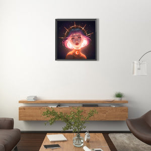 Girl 40*40CM(Canvas) Full Round Drill Diamond Painting