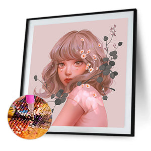 Girl 40*40CM(Canvas) Full Round Drill Diamond Painting