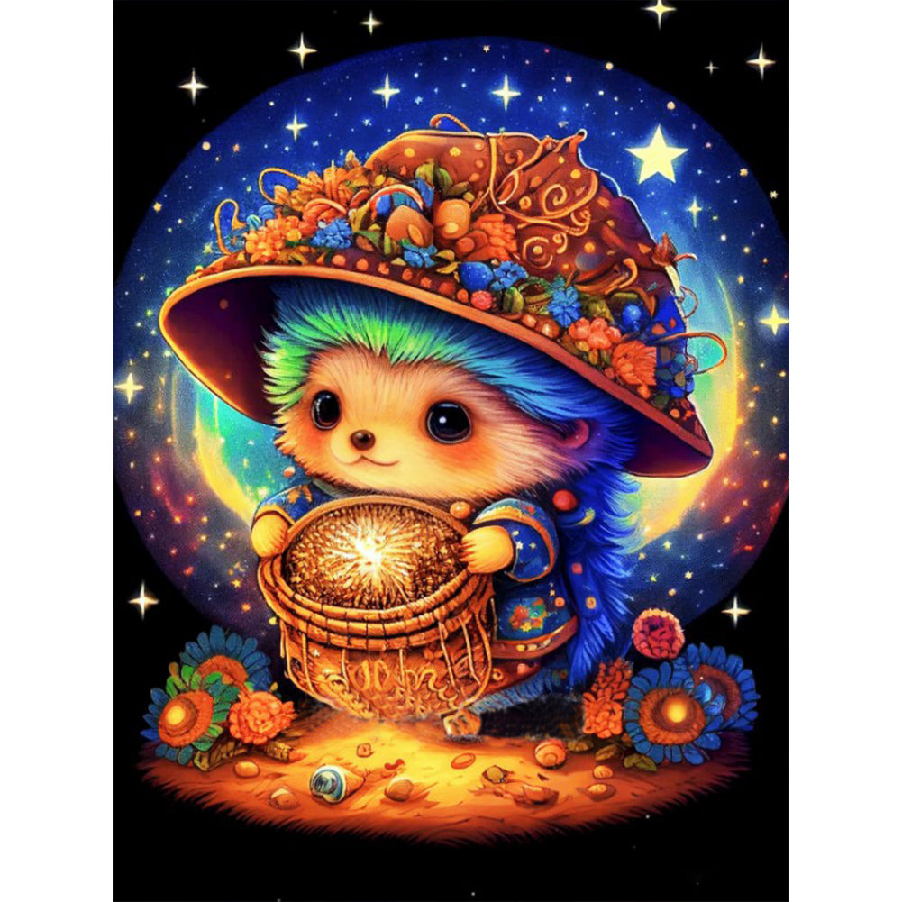 Magical Journey Of A Cat And Hedgehog 30*40CM(Canvas) Full Round Drill Diamond Painting