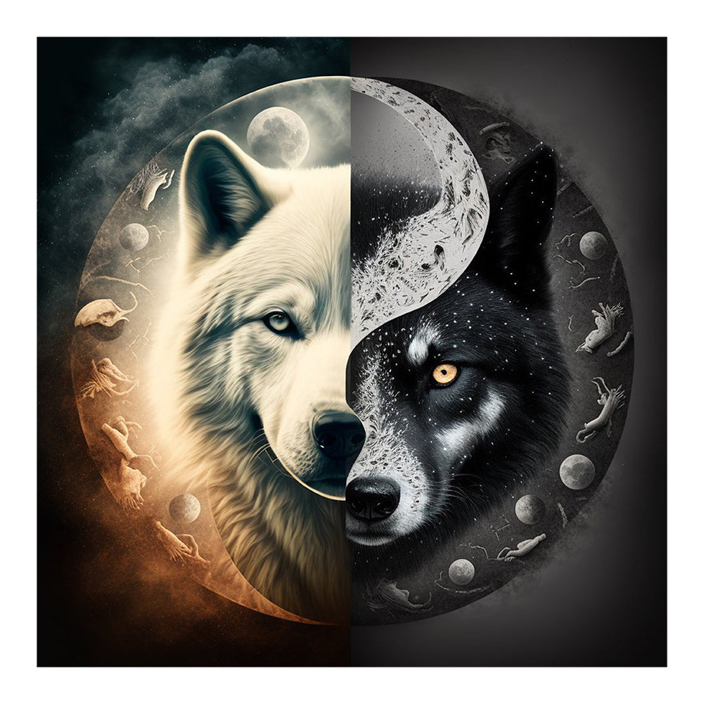 Taichi Wolf Painting 30*30CM(Picture) Full Square Drill Diamond Painting