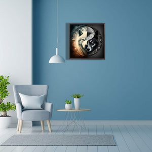 Taichi Wolf Painting 30*30CM(Picture) Full Square Drill Diamond Painting