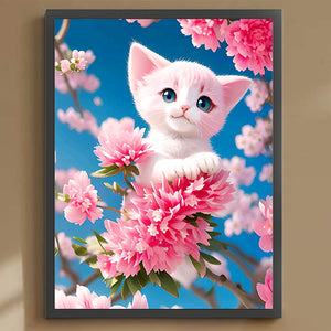 Cat On A Branch 30*40CM(Canvas) Full Round Drill Diamond Painting