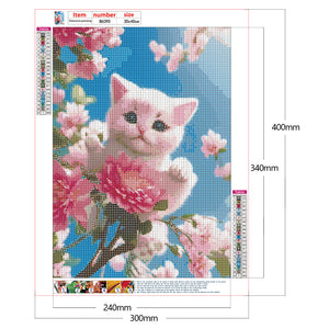 Cat On A Branch 30*40CM(Canvas) Full Round Drill Diamond Painting