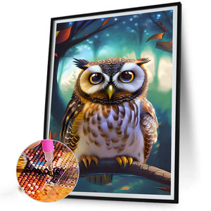 Owl 40*50CM(Canvas) Full Round Drill Diamond Painting