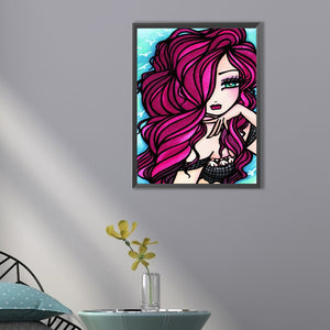 Long-Haired Girl 30*40CM(Canvas) Full Round Drill Diamond Painting