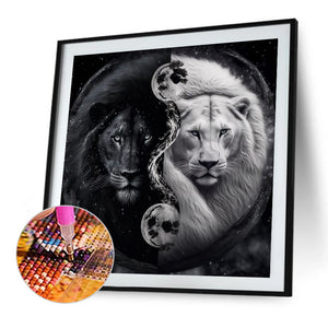 Lion Yin-Yang Diagram 50*50CM(Canvas) Full Round Drill Diamond Painting