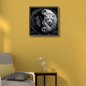 Lion Yin-Yang Diagram 50*50CM(Canvas) Full Round Drill Diamond Painting