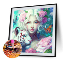 Load image into Gallery viewer, Tiger And Butterfly Girl 40*40CM(Canvas) Full Round Drill Diamond Painting
