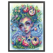 Load image into Gallery viewer, Yishu - Ocean Girl - 50*65CM 11CT 3 Stamped Cross Stitch
