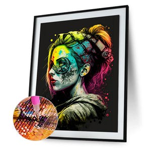 Colorful Makeup 30*40CM(Canvas) Full Round Drill Diamond Painting