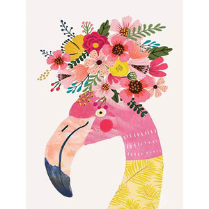 Yishu - Flamingo With Flowers - 40*53CM 11CT 3 Stamped Cross Stitch