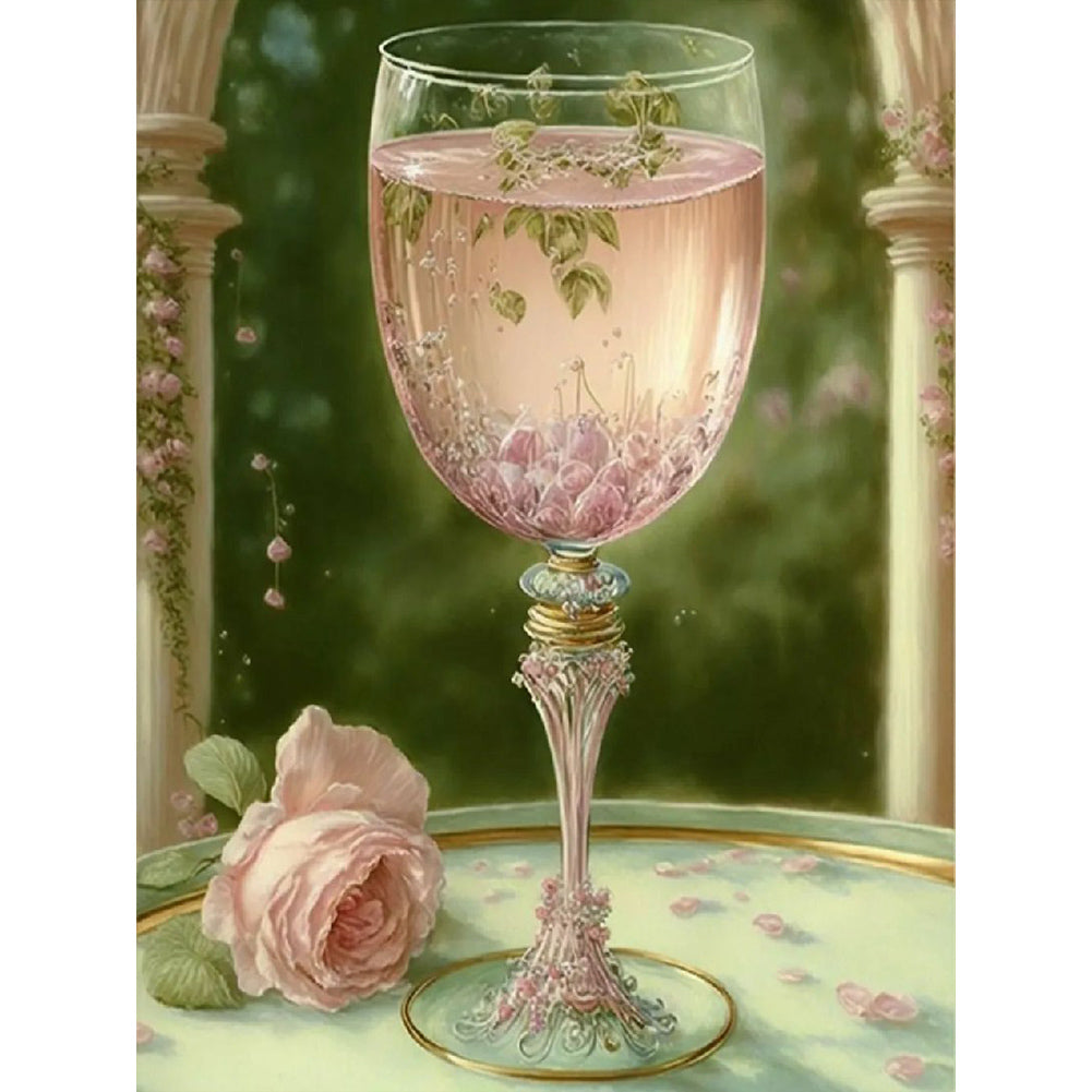 Flower Goblet 30*40CM(Canvas) Full Round Drill Diamond Painting