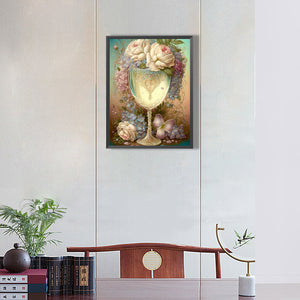 Flower Goblet 30*40CM(Canvas) Full Round Drill Diamond Painting