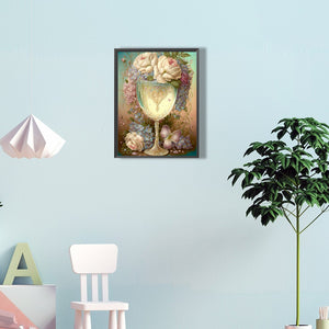 Flower Goblet 30*40CM(Canvas) Full Round Drill Diamond Painting