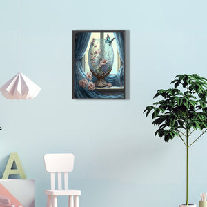 Flower Vase 30*40CM(Canvas) Full Round Drill Diamond Painting