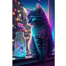 Load image into Gallery viewer, Cat In Window 30*50CM(Canvas) Full Round Drill Diamond Painting
