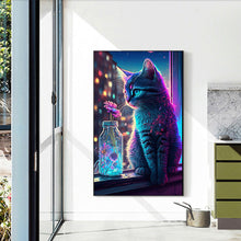 Load image into Gallery viewer, Cat In Window 30*50CM(Canvas) Full Round Drill Diamond Painting
