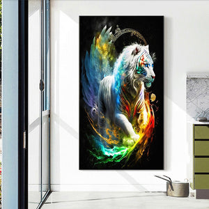 Colorful Tiger 40*70CM(Canvas) Full Round Drill Diamond Painting