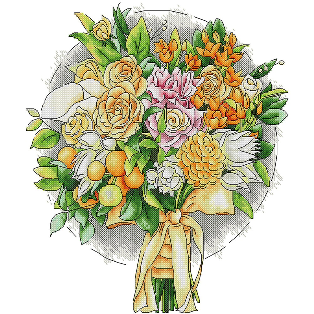 Joy Sunday - Autumn Bouquet - 33*36CM 14CT 2 Stamped Cross Stitch
