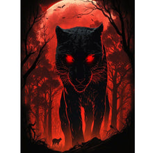 Load image into Gallery viewer, Leopard Approaching Prey Under A Blood Moon 30*40CM(Canvas) Full Round Drill Diamond Painting
