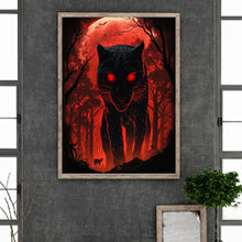 Load image into Gallery viewer, Leopard Approaching Prey Under A Blood Moon 30*40CM(Canvas) Full Round Drill Diamond Painting

