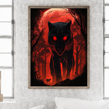 Load image into Gallery viewer, Leopard Approaching Prey Under A Blood Moon 30*40CM(Canvas) Full Round Drill Diamond Painting
