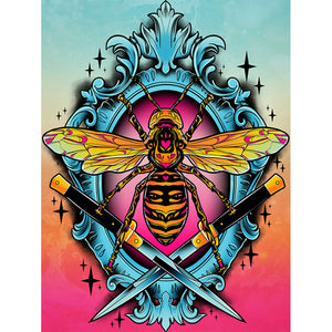 Huancan - Bee - 45*60CM 11CT 3 Stamped Cross Stitch