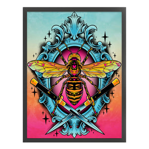 Huancan - Bee - 45*60CM 11CT 3 Stamped Cross Stitch