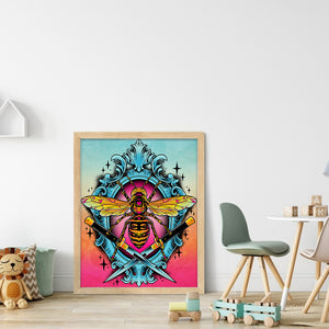Huancan - Bee - 45*60CM 11CT 3 Stamped Cross Stitch