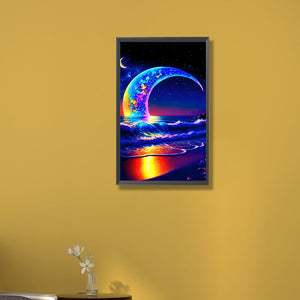 Colorful Lake And Mountain 30*50CM(Canvas) Full Round Drill Diamond Painting