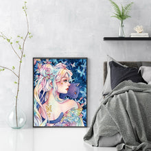 Load image into Gallery viewer, Huancan - Flowers And Girl - 50*65CM 9CT 4 Stamped Cross Stitch
