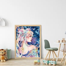 Load image into Gallery viewer, Huancan - Flowers And Girl - 50*65CM 9CT 4 Stamped Cross Stitch
