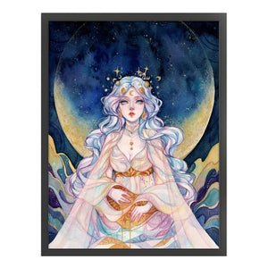 Huancan - Flowers And Girl - 50*65CM 9CT 4 Stamped Cross Stitch