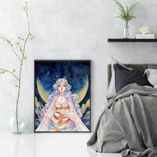 Load image into Gallery viewer, Huancan - Flowers And Girl - 50*65CM 9CT 4 Stamped Cross Stitch
