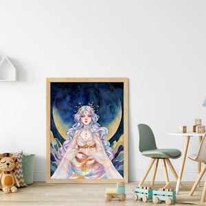 Huancan - Flowers And Girl - 50*65CM 9CT 4 Stamped Cross Stitch