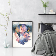 Load image into Gallery viewer, Huancan - Flowers And Girl - 50*65CM 9CT 4 Stamped Cross Stitch
