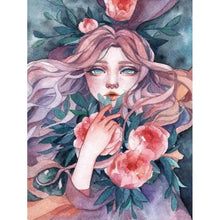 Load image into Gallery viewer, Huancan - Flowers And Girl - 50*65CM 9CT 4 Stamped Cross Stitch
