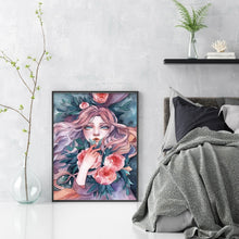 Load image into Gallery viewer, Huancan - Flowers And Girl - 50*65CM 9CT 4 Stamped Cross Stitch
