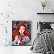 Load image into Gallery viewer, Huancan - Flowers And Girl - 50*65CM 9CT 4 Stamped Cross Stitch
