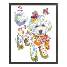 Load image into Gallery viewer, Huancan - Flower And Animal - Puppy - 50*60CM 9CT 4 Stamped Cross Stitch

