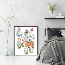 Load image into Gallery viewer, Huancan - Flower And Animal - Puppy - 50*60CM 9CT 4 Stamped Cross Stitch
