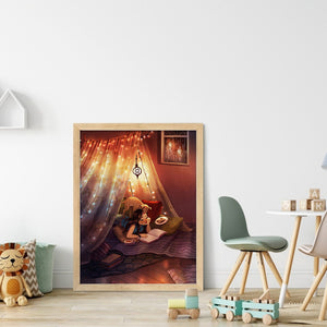 Huancan - Girl - 50*65CM 11CT 3 Stamped Cross Stitch