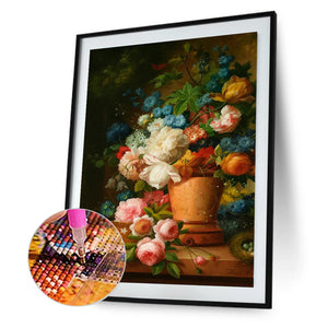 Oil Painting Bouquet 30*40CM(Canvas) Full Round Drill Diamond Painting